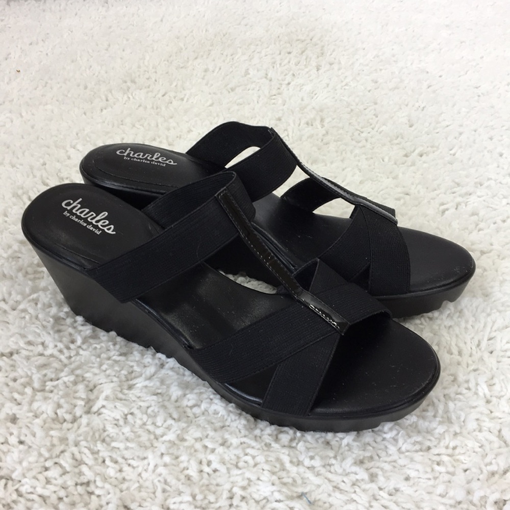 Charles David Slip-on T-Strap Sandals Sz 9.5